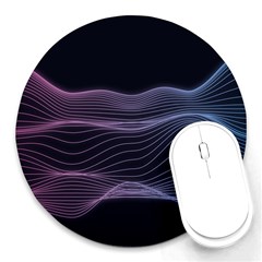 Abstract Wave Digital Design Space Energy Fractal Round Mousepad by Ravend