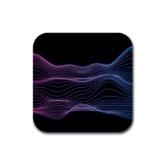 Abstract Wave Digital Design Space Energy Fractal Rubber Square Coaster (4 Pack) by Ravend