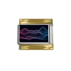 Abstract Wave Digital Design Space Energy Fractal Gold Trim Italian Charm (9mm) by Ravend