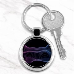 Abstract Wave Digital Design Space Energy Fractal Key Chain (round) by Ravend