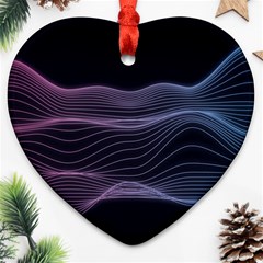 Abstract Wave Digital Design Space Energy Fractal Heart Ornament (two Sides) by Ravend