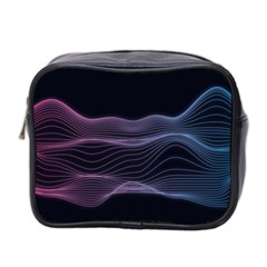 Abstract Wave Digital Design Space Energy Fractal Mini Toiletries Bag (two Sides) by Ravend