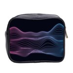 Abstract Wave Digital Design Space Energy Fractal Mini Toiletries Bag (Two Sides) Back