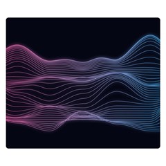 Abstract Wave Digital Design Space Energy Fractal One Side Premium Plush Fleece Blanket (small)