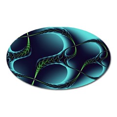 Fractal Abstract Art Artwork Design Wallpaper Oval Magnet by Ravend