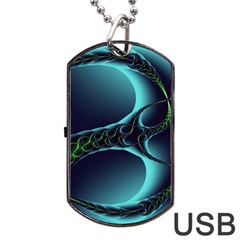 Fractal Abstract Art Artwork Design Wallpaper Dog Tag Usb Flash (one Side) by Ravend