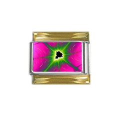 Fractal Art Math Abstract Artwork Pink Magenta Gold Trim Italian Charm (9mm)