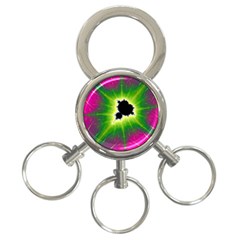 Fractal Art Math Abstract Artwork Pink Magenta 3-ring Key Chain by Ravend