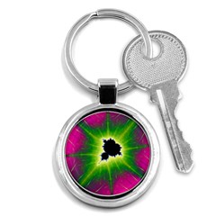 Fractal Art Math Abstract Artwork Pink Magenta Key Chain (round) by Ravend