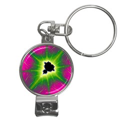 Fractal Art Math Abstract Artwork Pink Magenta Nail Clippers Key Chain by Ravend