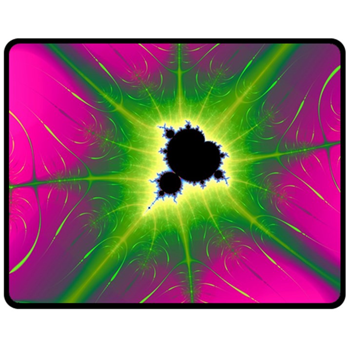 Fractal Art Math Abstract Artwork Pink Magenta One Side Fleece Blanket (Medium)