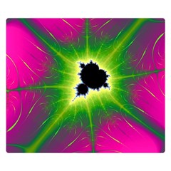 Fractal Art Math Abstract Artwork Pink Magenta Premium Plush Fleece Blanket (small)