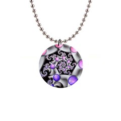 Background Fractal Annotation Sample Fantasy 1  Button Necklace by Ravend