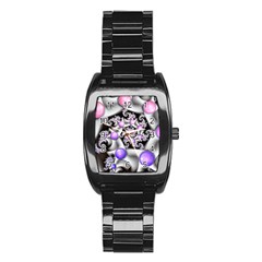 Background Fractal Annotation Sample Fantasy Stainless Steel Barrel Watch