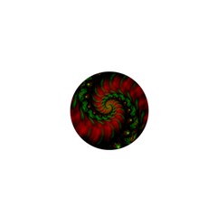 Fractal Green Red Spiral Happiness Vortex Spin 1  Mini Buttons by Ravend