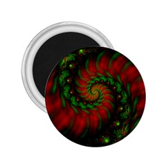 Fractal Green Red Spiral Happiness Vortex Spin 2 25  Magnets by Ravend