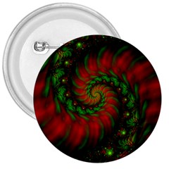 Fractal Green Red Spiral Happiness Vortex Spin 3  Buttons by Ravend