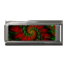 Fractal Green Red Spiral Happiness Vortex Spin Superlink Italian Charm (9mm) by Ravend