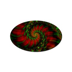 Fractal Green Red Spiral Happiness Vortex Spin Sticker Oval (100 Pack) by Ravend