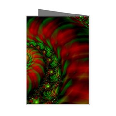 Fractal Green Red Spiral Happiness Vortex Spin Mini Greeting Cards (pkg Of 8) by Ravend