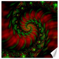 Fractal Green Red Spiral Happiness Vortex Spin Canvas 12  X 12  by Ravend