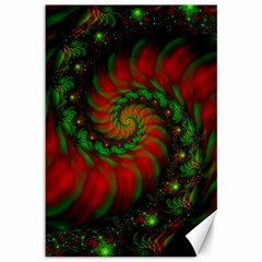 Fractal Green Red Spiral Happiness Vortex Spin Canvas 12  X 18  by Ravend