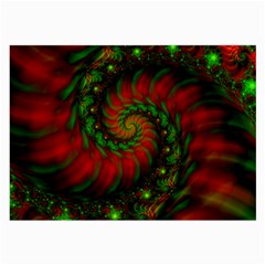 Fractal Green Red Spiral Happiness Vortex Spin Large Glasses Cloth by Ravend