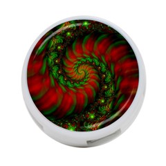 Fractal Green Red Spiral Happiness Vortex Spin 4-port Usb Hub (one Side) by Ravend