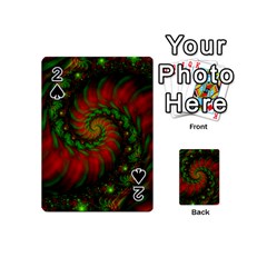 Fractal Green Red Spiral Happiness Vortex Spin Playing Cards 54 Designs (mini) by Ravend