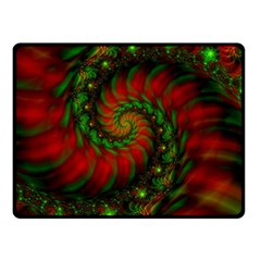 Fractal Green Red Spiral Happiness Vortex Spin Fleece Blanket (small) by Ravend