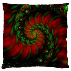 Fractal Green Red Spiral Happiness Vortex Spin Standard Premium Plush Fleece Cushion Case (two Sides) by Ravend