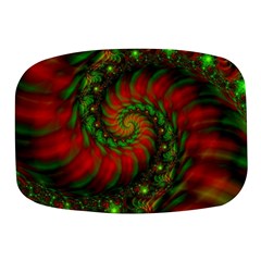 Fractal Green Red Spiral Happiness Vortex Spin Mini Square Pill Box by Ravend