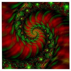 Fractal Green Red Spiral Happiness Vortex Spin Wooden Puzzle Square by Ravend