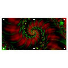 Fractal Green Red Spiral Happiness Vortex Spin Banner And Sign 4  X 2  by Ravend