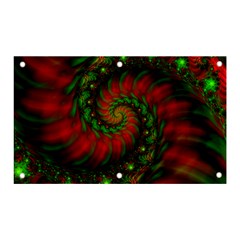 Fractal Green Red Spiral Happiness Vortex Spin Banner And Sign 5  X 3  by Ravend