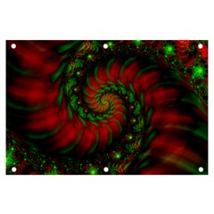 Fractal Green Red Spiral Happiness Vortex Spin Banner And Sign 6  X 4  by Ravend