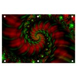 Fractal Green Red Spiral Happiness Vortex Spin Banner and Sign 6  x 4  Front