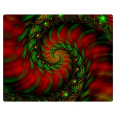 Fractal Green Red Spiral Happiness Vortex Spin One Side Premium Plush Fleece Blanket (medium)