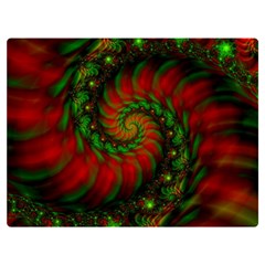 Fractal Green Red Spiral Happiness Vortex Spin One Side Premium Plush Fleece Blanket (extra Small)