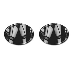 Bdsm Erotic Concept Graphic Poster Cufflinks (oval)