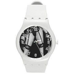 Bdsm Erotic Concept Graphic Poster Round Plastic Sport Watch (m) by dflcprintsclothing