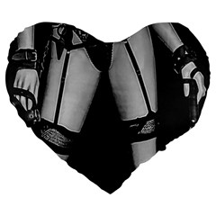 Bdsm Erotic Concept Graphic Poster Large 19  Premium Heart Shape Cushions by dflcprintsclothing