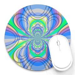 Fractal Geometry Mathematics Gradient Ovals Math Round Mousepad by Ravend