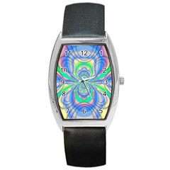 Fractal Geometry Mathematics Gradient Ovals Math Barrel Style Metal Watch by Ravend