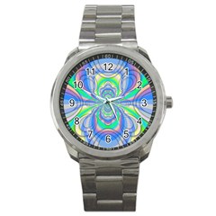 Fractal Geometry Mathematics Gradient Ovals Math Sport Metal Watch by Ravend