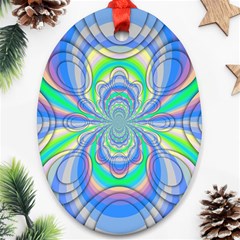 Fractal Geometry Mathematics Gradient Ovals Math Oval Ornament (two Sides) by Ravend