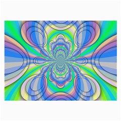 Fractal Geometry Mathematics Gradient Ovals Math Large Glasses Cloth (2 Sides) by Ravend