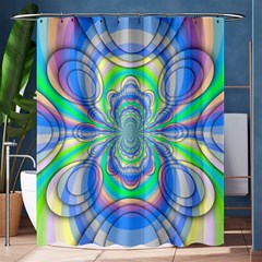 Fractal Geometry Mathematics Gradient Ovals Math Shower Curtain 60  X 72  (medium)  by Ravend