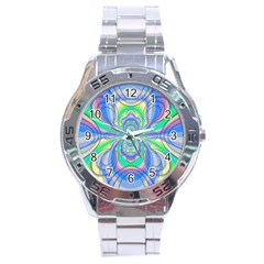 Fractal Geometry Mathematics Gradient Ovals Math Stainless Steel Analogue Watch by Ravend