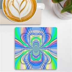 Fractal Geometry Mathematics Gradient Ovals Math Uv Print Square Tile Coaster  by Ravend